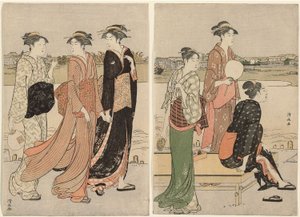 Summer Twilight on the Banks of the Sumida River by Torii Kiyonaga