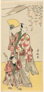 The Actors Ichikawa Danjuro V and Ichikawa Ebizo IV, from a pentaptych of eleven actors celebrating the festival of the shrine of the Soga brothers
