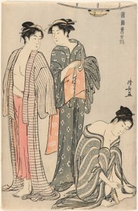 Three Women after a Bath, from the series "A Brocade of Eastern Manners" by Torii Kiyonaga