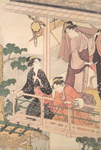Three Women on a Balcony by Torii Kiyonaga