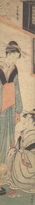Two Girls Talking Near the Hibachi Fire-Pot, ca. 1785 by Torii Kiyonaga
