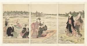 Ferry on the Sumida River by Torii Kiyonaga