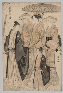 Woman of the Yoshiwara and Attendants by Torii Kiyonaga