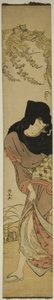Woman under Windblown Wisteria by Torii Kiyonaga