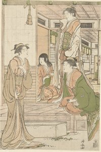 Yoshitsune Serenading Joruri Hime by Torii Kiyonaga