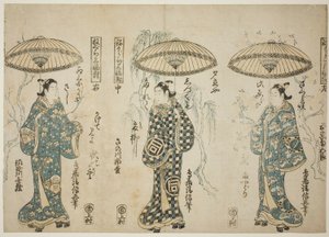The Actors Onoe Kikugoro I, Sanogawa Ichimatsu I, and Sanogowa Senzo, from the triptych 