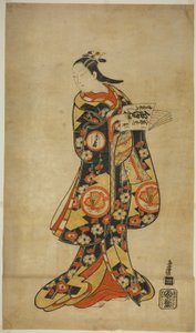 The Actor Sanjo Kantaro II as Oshichi in the play "Nanakusa Fukki Soga," performed at the Ichimura Theater in the first month, 1718 by Torii Kiyonobu I