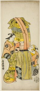 The Actors Ichikawa Danjuro II as Kamada Matahachi and Ichikawa Monnosuke I as Hisamatsu in the Play 