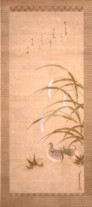 Quail and Millet by Tosa Mitsunari