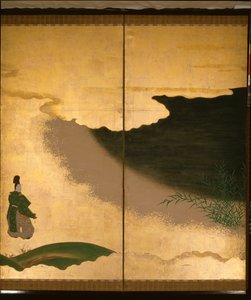 Six-fold screen depicting tales of Ise