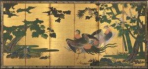 Peafowl and Phoenixes, late 1500s by Tosa Mitsuyoshi