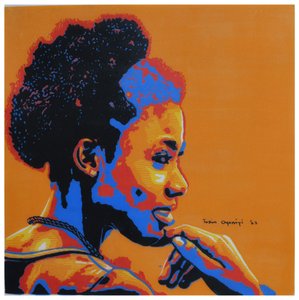 Orange Afro Contemplation by Tosin Oyeniyi