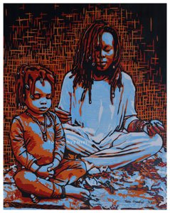 Peaceful Mother Child by Tosin Oyeniyi