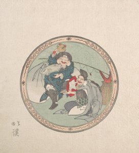 Ebisu and Daikoku, Two of the Seven Gods of Good Fortune by Totoya Hokkei