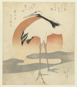 Crane Before the First Sunrise of the Year by Totoya Hokkei