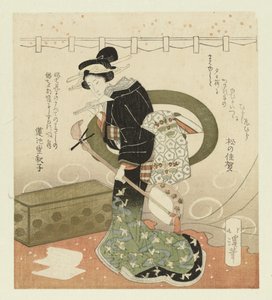 Woman with Shamisen (series: Five-Part Series on Admiring Flowers)