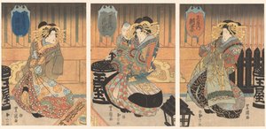 Three Courtesans from the Tamaya House by Toyokuni (II) , Utagawa