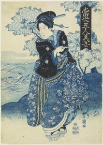 Beauty Holding a Pipe, early 1830s by Toyokuni II