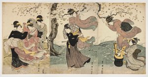 Flowers in the Wind by Toyokuni Utagawa