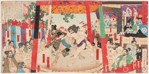 Sumo Wrestling Match Before Toyotomi Hideyoshi and Kato Kiyomasa