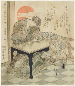 Chinese Princess at an Embroidery Table, 1828 by Toyota Hokkei