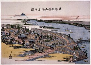 Kinryuzan Senso-ji Temple in the Eastern Capital (Edo) c.1820 by Toyota Hokkei
