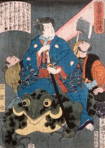 Jiraiya Riding a Frog by Tsukioka Yoshitoshi