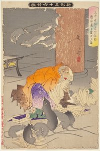 Priest Raigo of Miidera, from the series New Forms of Thirty-Six Ghosts by Tsukioka Yoshitoshi
