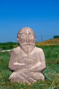 A burial stone of the Western Turkic Khanate, 6th-10th century