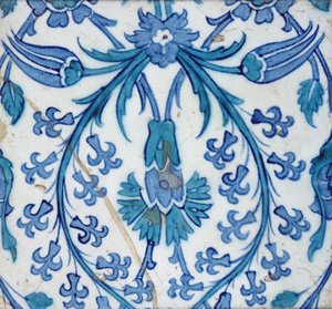 Isnik Tile with Floral Design by Turkish School