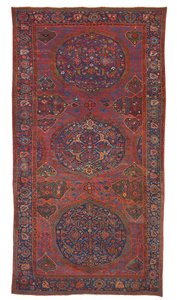 Large Triple Medallion Ushak Carpet, West Anatolia by Turkish School