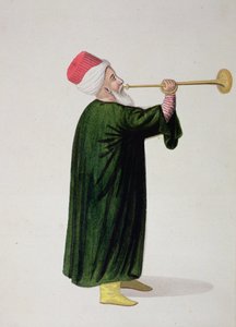 Official Trumpeter of the Janissary Military Band, Ottoman period, third quarter of 18th century by Turkish School