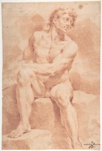 Seated Male Nude by Ubaldo Gandolfi