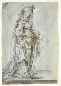 Allegorical Female Figure. Entire Right Side of Body