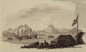 British Gunboats and Tanka Egg-Boats at Whampoa, Canton, a Deep Water Anchorage on the China Coast by Ubekendt