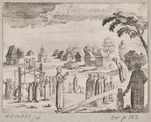 People Gathered by a Seesaw and a Carousel with Swings