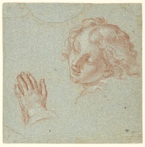 Head and Hands of a Praying Youth by Ubekendt