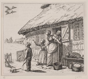 Illustration for "The Stork Has Come", poem by Gotfred Rode