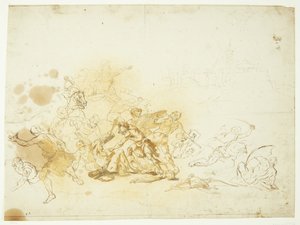 Battle Scene in Front of the Walls of Rome. Battle of the Milvian Bridge?