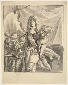 Portrait of a Field Marshal, Knee-Length, with a Large Feathered Hat by Ubekendt