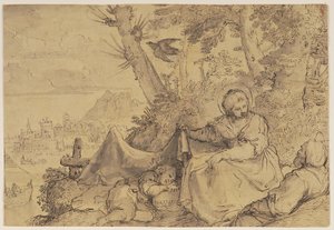 The Rest on the Flight to Egypt by Ubekendt