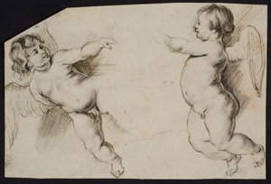 Two Angel Figures by Ubekendt