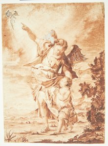 A Guardian Angel Leading a Child, Pointing Towards Heaven