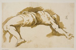 Prostrated Male Figure by Ubekendt Ubekendt