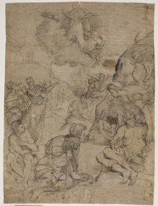 St Augustine Healing the Paralytics (after Tintoretto’s painting in the Museo Civico, Vicenza) by Ubekendt Ubekendt
