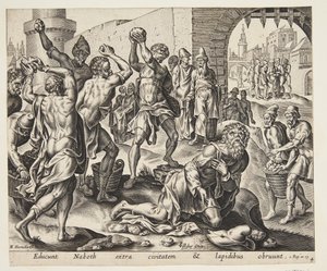 The Stoning of Naboth by Ubekendt hollandsk første halvdel af 1600 tallet