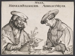 Portrait of Heinrich Füllmaurer and Albrecht Meyer by Ubekendt tysk 1500 tallet