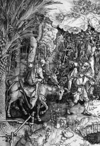 The Flight into Egypt by Ubekendt tysk slutningen af 1600 tallet eller begyndelsen af 1700 tallet