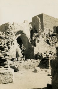 Interior of large keep (qasr) of Monastery of St Simeon, Aswan, Egypt by Ugo Monneret de Villard