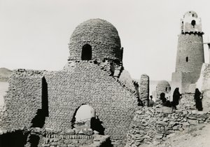 Minaret of al-Mashhad al-Bahari and ruins of mosque, near Aswan, Egypt by Ugo Monneret de Villard